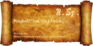 Mayböhm Szilvia névjegykártya