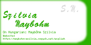 szilvia maybohm business card